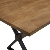 Walker Edison - 72” Modern Farmhouse Solid Wood Dining Table - Rustic Oak - Alternate Views