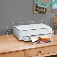 HP - ENVY 6055e Wireless Inkjet Printer with 3 months of Instant Ink Included with HP+ - White - Alternate Views