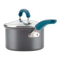 Rachael Ray - Create Delicious 11-Piece Cookware Set - Gray with Teal Handles - Alternate Views