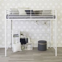 Walker Edison - Premium Metal Full Size Loft Bed - White - Alternate Views