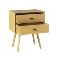 Walker Edison - 25” Modern Solid Wood 2 Drawer Nightstand - Light Oak - Alternate Views