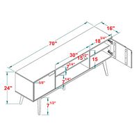 Walker Edison - Modern 2 Door Solid Wood TV Stand for TVs up to 80” - Walnut - Alternate Views