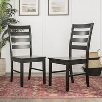 Walker Edison - Modern Farmhouse Dining Chair, Set of 2 - Black - Alternate Views