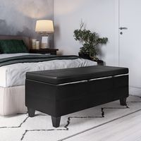 Simpli Home - Afton Storage Ottoman Bench - Midnight Black - Alternate Views