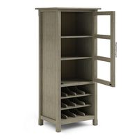 Simpli Home - Avalon High Storage Wine Rack Cabinet - Distressed Grey - Alternate Views