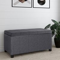 Simpli Home - Dover Storage Ottoman Bench - Slate Grey - Alternate Views