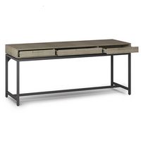 Simpli Home - Banting Mid Century Wide Desk - Distressed Grey - Alternate Views