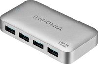 Insignia™ - 4-Port USB 3.0 Powered Hub - Metallic Gray - Alternate Views