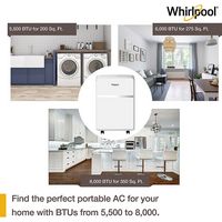 Whirlpool - 275 Sq. Ft Portable Air Conditioner - White - Alternate Views