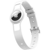 SaharaCase - Silicone Dog Standard Collar with Apple AirTag slot - 10-in to 14-in Neck - White - Alternate Views