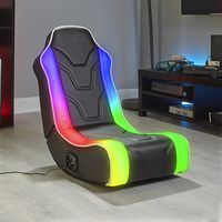 X Rocker - Chimera RGB 2.0 Bluetooth Floor Rocker Gaming Chair - Black/White w/SMD - Alternate Views