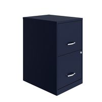 Space Solutions - 18in. 2 Drawer Metal File Cabinet - Navy - Alternate Views