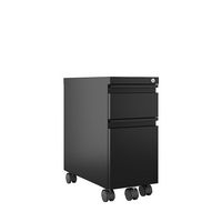 Hirsh - 20-inch Deep Mobile Zip Pedestal 2-Drawer Box-File with Full Width Pull - Black - Alternate Views