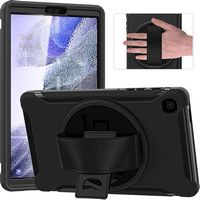 SaharaCase - PROTECTION Hand Strap Series Case for Samsung Galaxy Tab A7 Lite - Black - Alternate Views