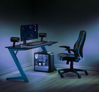 OSP Home Furnishings - Output Gaming Chair in Black Faux Leather  with Controllable RGB LED Light... - Alternate Views