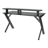 OSP Home Furnishings - Area51 Battlestation Gaming Desk with Matte Legs - Black - Alternate Views