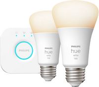 Philips - Hue A19 Bluetooth 75W Smart LED Starter Kit - White - Alternate Views