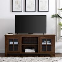 Walker Edison - 58” Farmhouse 2 Door TV Stand for TVs up to 65” - Dark brown - Alternate Views