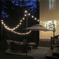Excello Global Products - Bistro String Light Poles - 2 Pack - Extends to 10 Feet - 50 Feet of St... - Alternate Views