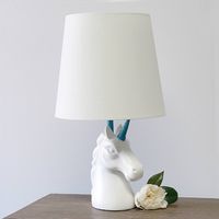 Simple Designs - Unicorn Table Lamp - Sparkling Blue and White - Alternate Views