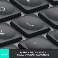 Logitech - MX Keys Mini TKL Wireless Bluetooth Scissor Keyboard with Backlit Keys - Black - Alternate Views