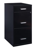 Hirsh - Metal 3-Drawer Organizer File Cabinet with Pencil Drawer - Black - Alternate Views