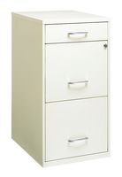Hirsh - Metal 3-Drawer Organizer File Cabinet with Pencil Drawer - Pearl White - Alternate Views