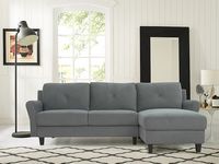 Lifestyle Solutions - Hamburg Rolled Arm Sectional Sofa in Grey - Dark Grey - Alternate Views