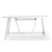 Simpli Home - Dylan solid wood Industrial 60 inch Wide Writing Office Desk - White - Alternate Views