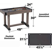 Hall of Games - 4' Charleston Drop Pocket Table With Pool Ball and Cue Stick Set - Brown/Gray - Alternate Views
