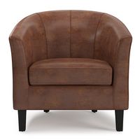 Simpli Home - Austin 30 inch Wide Tub Chair - Distressed Saddle Brown - Alternate Views