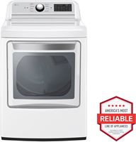 LG - 7.3 Cu. Ft. Smart Electric Dryer with EasyLoad Door - White - Alternate Views