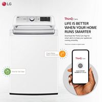 LG - 5.5 Cu. Ft. High Efficiency Smart Top Load Washer with TurboWash3D - White - Alternate Views