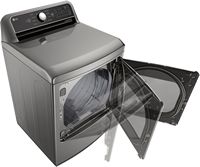LG - 7.3 Cu. Ft. Smart Electric Dryer with EasyLoad Door - Graphite Steel - Alternate Views