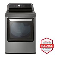 LG - 7.3 Cu. Ft. Smart Electric Dryer with EasyLoad Door - Graphite Steel - Alternate Views