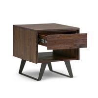 Simpli Home - Lowry End Table - Distressed Charcoal Brown - Alternate Views