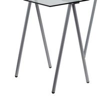 Alamont Home - Rectangle Contemporary Glass Home Office Desk with Metal Frame - Clear/Chrome - Alternate Views