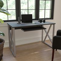 Alamont Home - Salvador Rectangle Contemporary Laminate  Home Office Desk - Black - Alternate Views