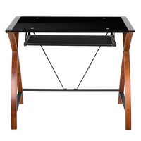 Alamont Home - Jude Rectangle Contemporary Glass  Home Office Desk - Black - Alternate Views