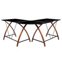Alamont Home - Jude L Contemporary Glass Home Office Desk - Black - Alternate Views