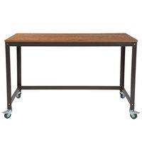 Alamont Home - Livingston Collection Rectangle Industrial Laminate Home Office Desk - Brown Oak - Alternate Views