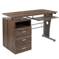 Alamont Home - Joshua Rectangle Contemporary Laminate  Home Office Desk - Rustic Walnut - Alternate Views