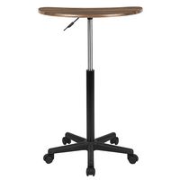 Alamont Home - Eve Half-Round Contemporary Laminate Laptop Desk - Rustic Walnut - Alternate Views