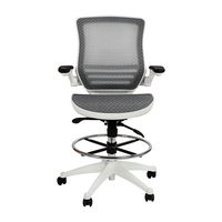 Alamont Home - Waylon Modern Mesh Drafting Stool - Gray Mesh/White Frame - Alternate Views