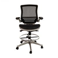 Alamont Home - Waylon Modern Mesh Drafting Stool - Black Mesh/Graphite Silver Frame - Alternate Views