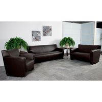 Alamont Home - Hercules Majesty Contemporary Leather/Faux Leather Reception Chair - Brown - Alternate Views