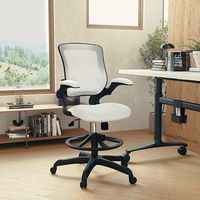 Alamont Home - Kale Contemporary Mesh Drafting Stool - White - Alternate Views