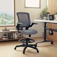 Alamont Home - Kale Contemporary Mesh Drafting Stool - Dark Gray - Alternate Views