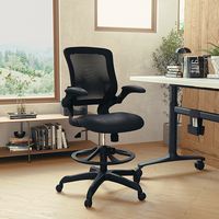 Alamont Home - Kale Contemporary Mesh Drafting Stool - Black - Alternate Views