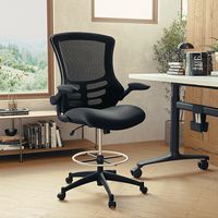 Alamont Home - Kelista Contemporary Mesh Drafting Stool - Black - Alternate Views